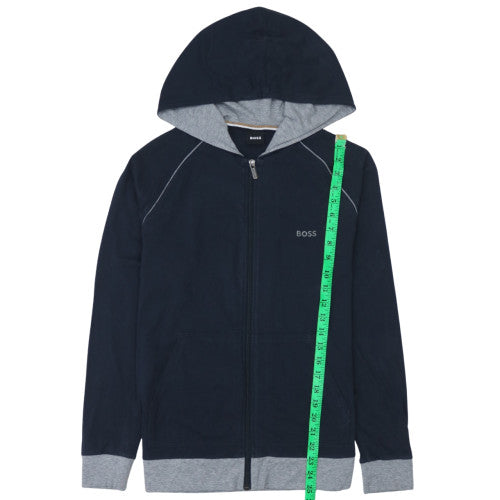 Mens UK Size S BOSS Blue Full Zip Hoodie