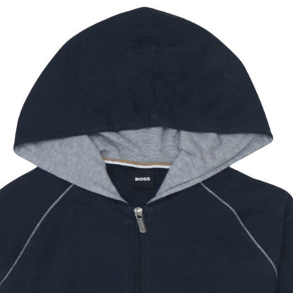 Mens UK Size S BOSS Blue Full Zip Hoodie