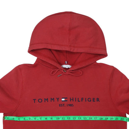 Mens UK Size M Tommy Hilfiger Red Pullover Hoodie