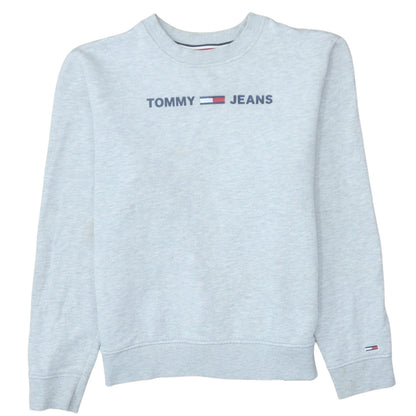Womens UK Size S Tommy Jeans Grey Pullover Sweatshirt