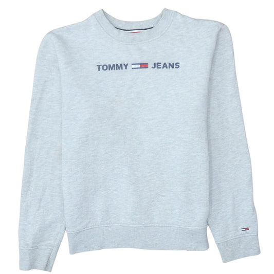 Womens UK Size S Tommy Jeans Grey Pullover Sweatshirt