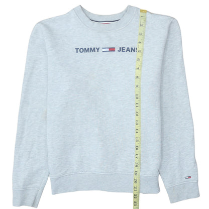 Womens UK Size S Tommy Jeans Grey Pullover Sweatshirt