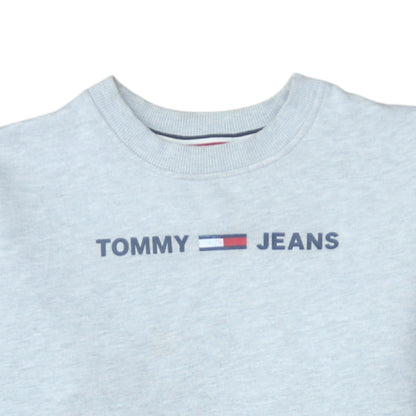 Womens UK Size S Tommy Jeans Grey Pullover Sweatshirt