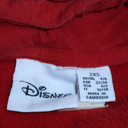 Womens UK Size 2XS Disney Red Pullover Hoodie
