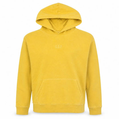 Front view of Gap Kids boys’ yellow pullover hoodie xl 14-16 cotton blend sweatshirt