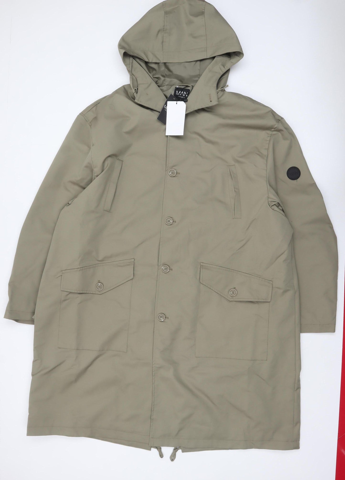 Mens UK Size XL boohooMAN Green Parka Coat