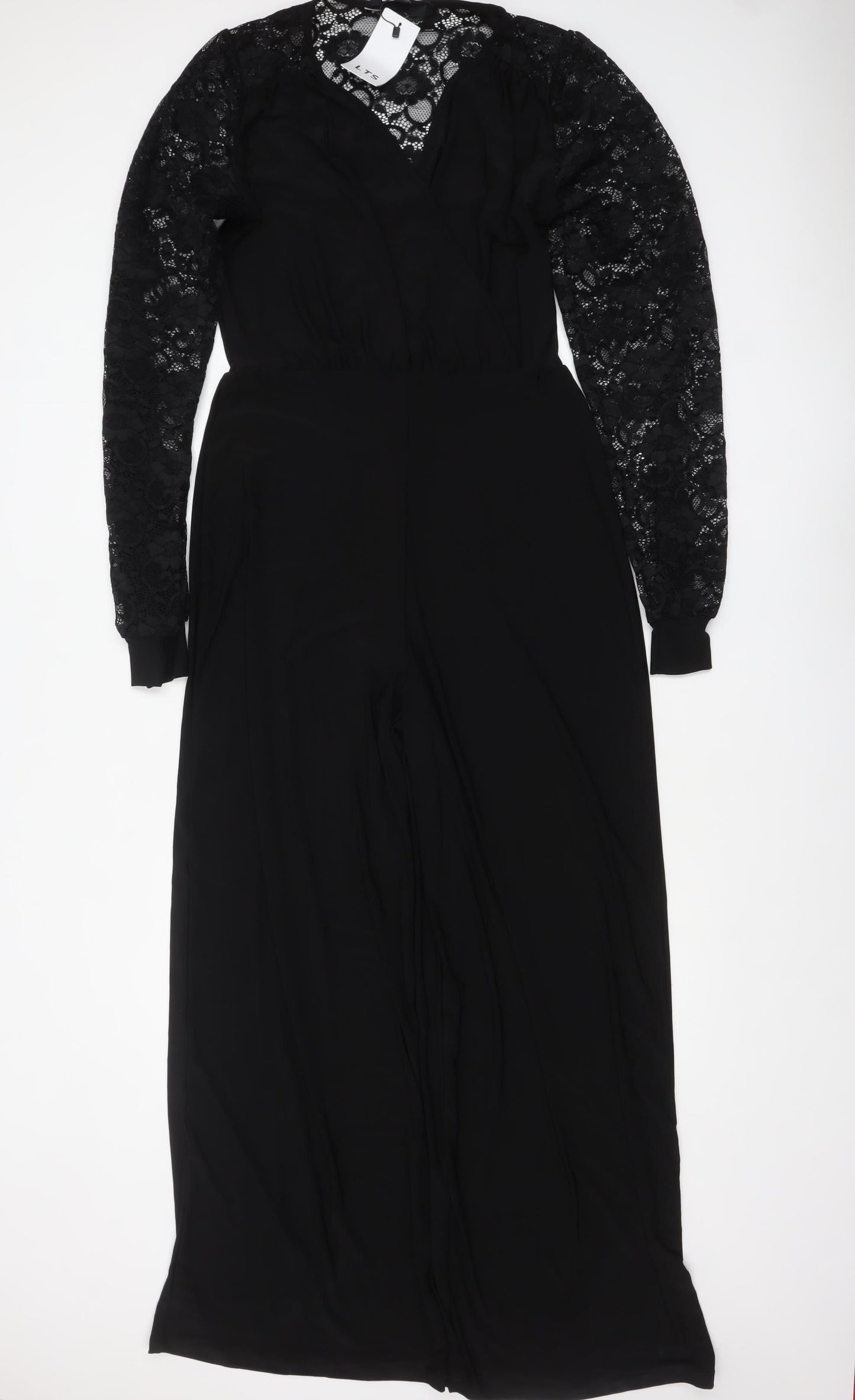 Womens UK Size 10-12 Long Tall Sally One-Piece Black Jumpsuit