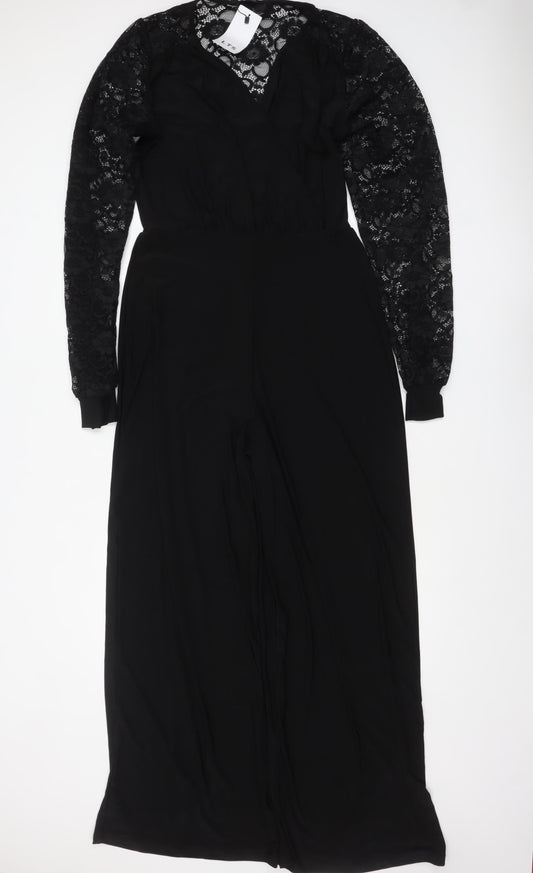 Womens UK Size 10-12 Long Tall Sally One-Piece Black Jumpsuit