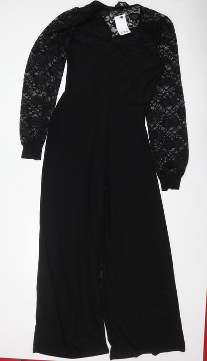 Womens UK Size 10-12 Long Tall Sally One-Piece Black Jumpsuit