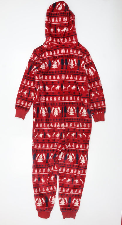 Threadbare Boys Red Christmas Fleece Hooded One Piece 9-10 Years