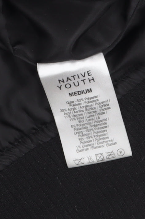 Mens UK Size M Native Youth Brown Bomber Jacket