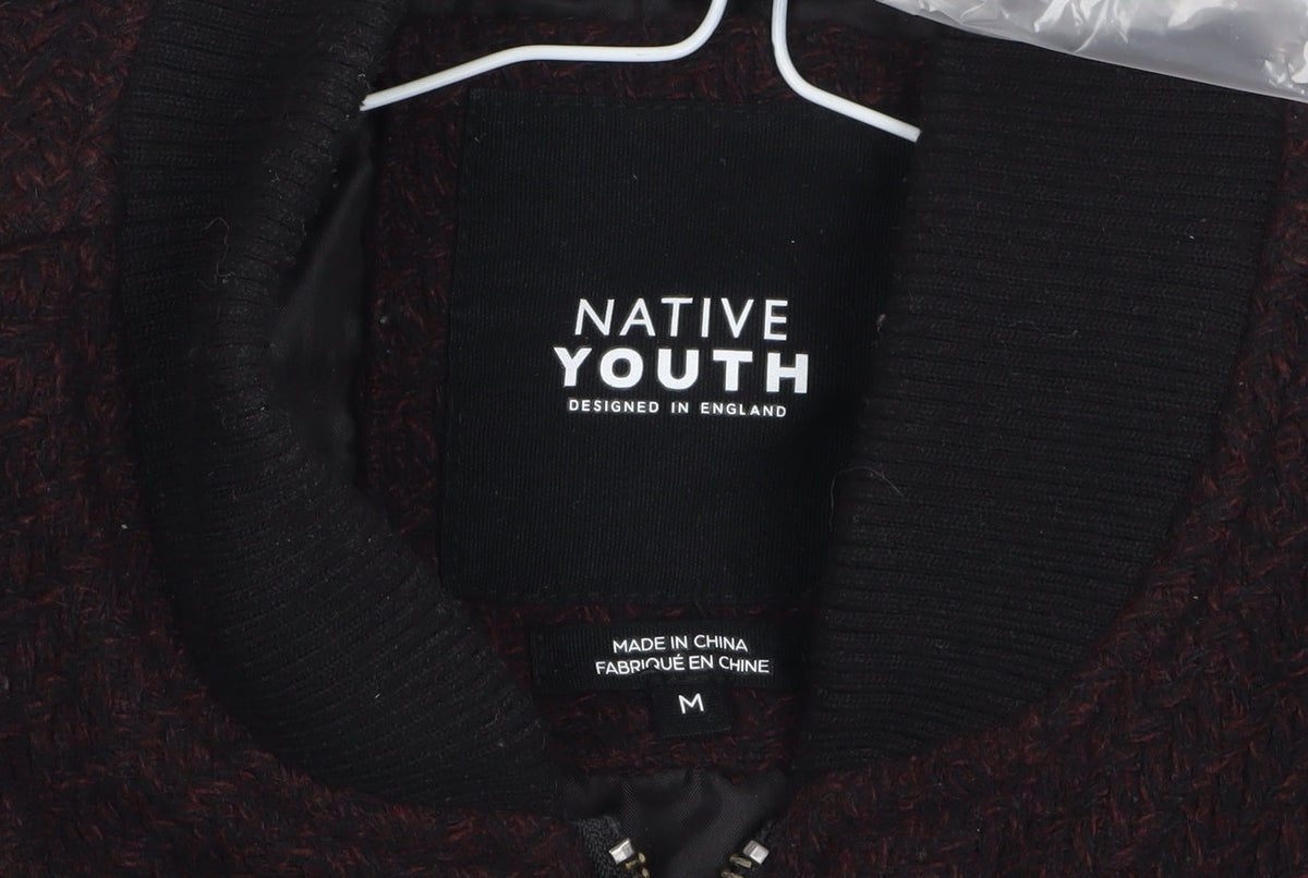 Mens UK Size M Native Youth Brown Bomber Jacket