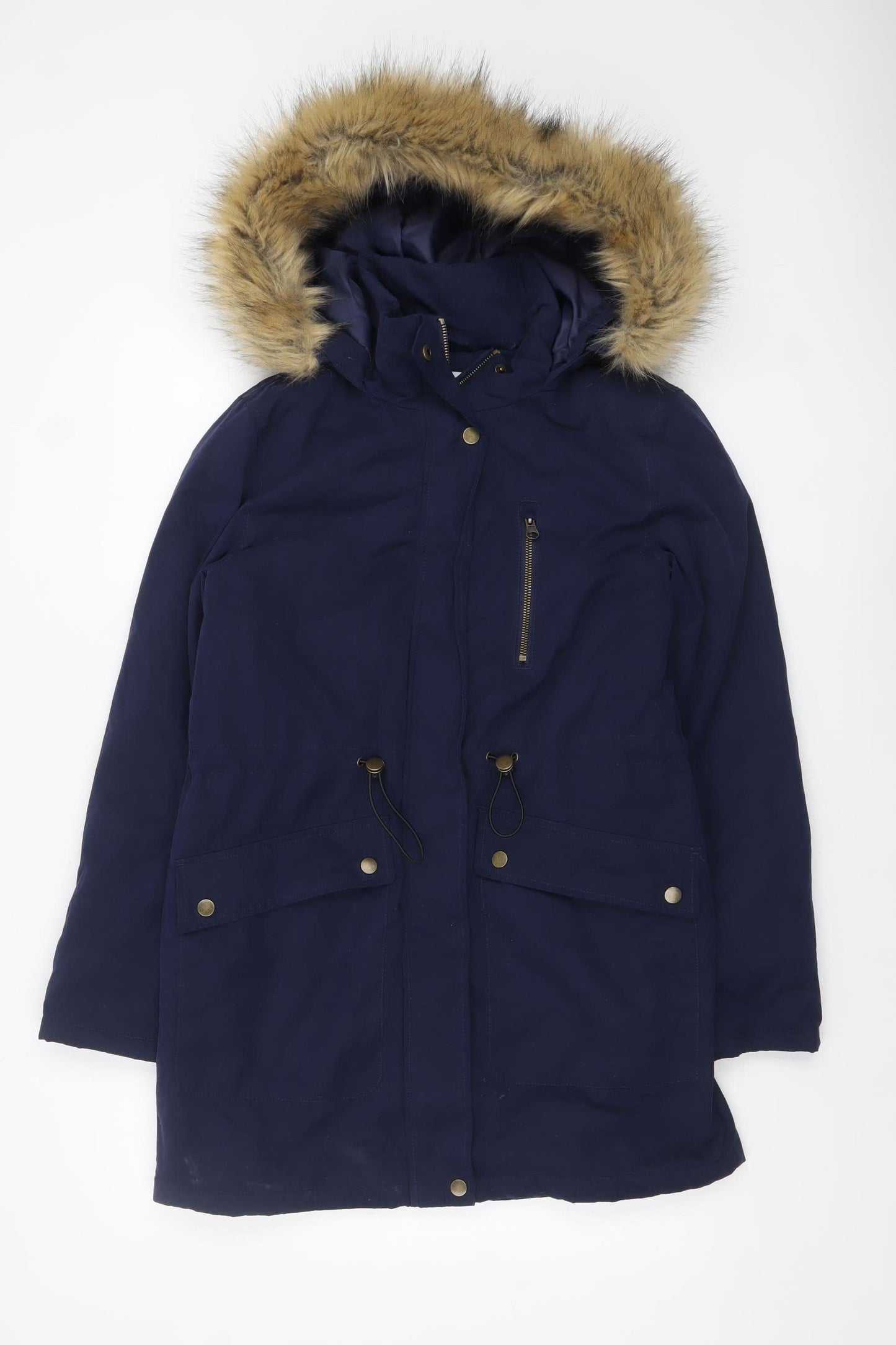 Womens UK Size 8 TU Blue Parka Coat
