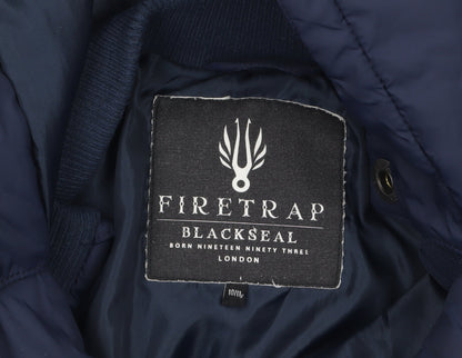Firetrap Boys Blue Hooded Puffer Jacket 10-11 Years Nylon Winter Coat
