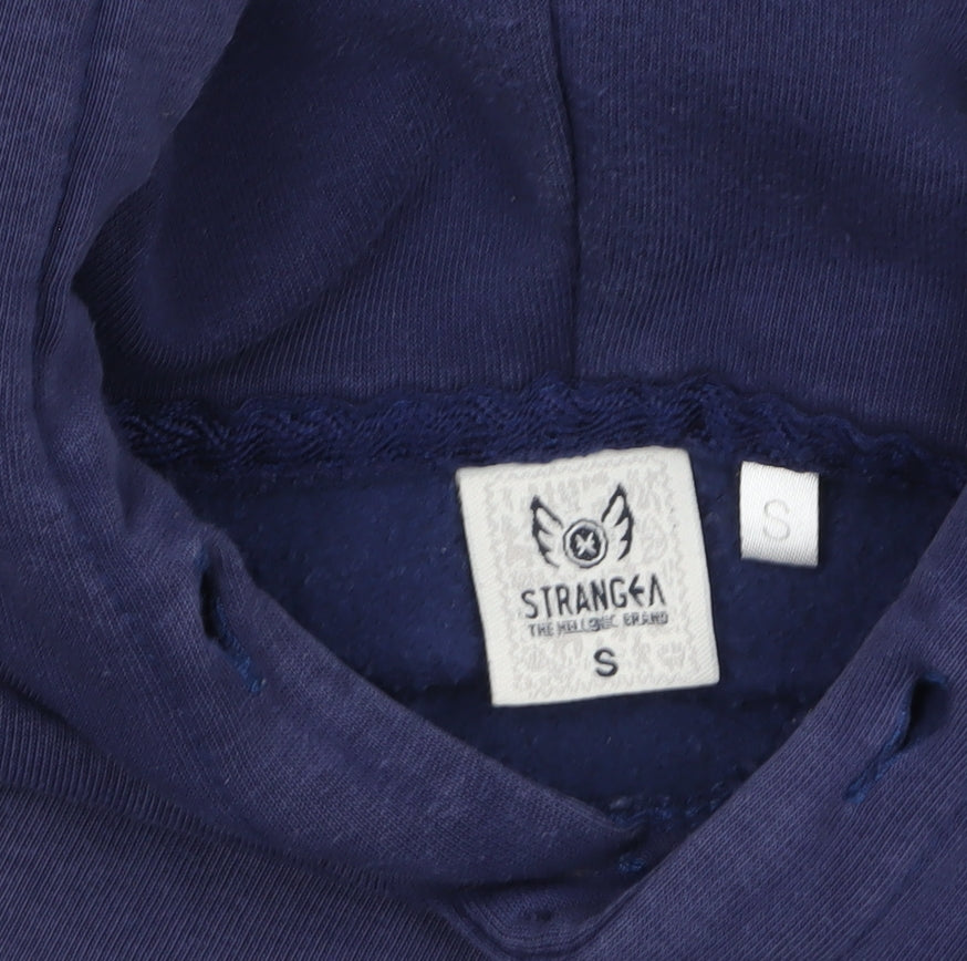 Mens UK Size S StrangeA Blue Pullover Hoodie