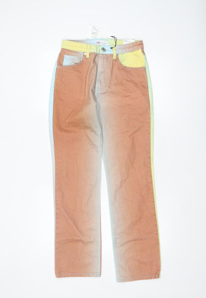 Womens UK Size 10 Zara Regular Fit Straight Jeans