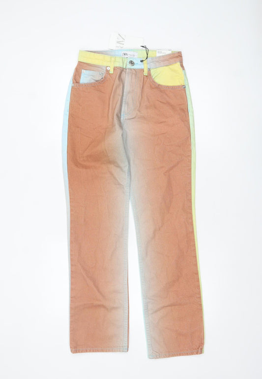 Womens UK Size 10 Zara Regular Fit Straight Jeans