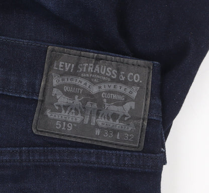 Levi’s Men’s Blue 519 Skinny Fit Denim Jeans W33 L32
