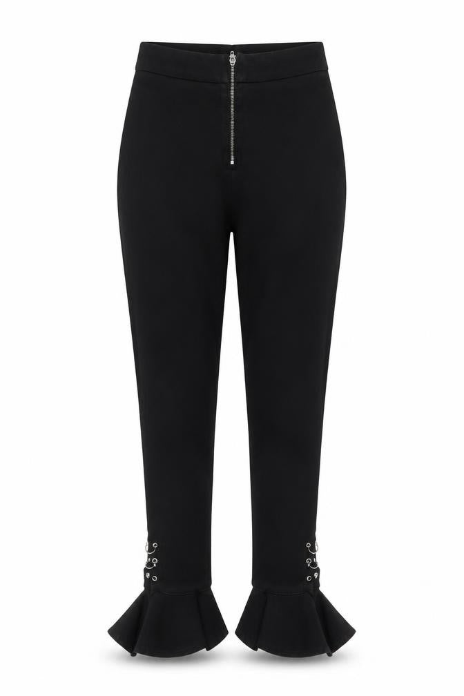 Zara Women Black Flared Jeans Size 8 High Waist Slim Fit Denim