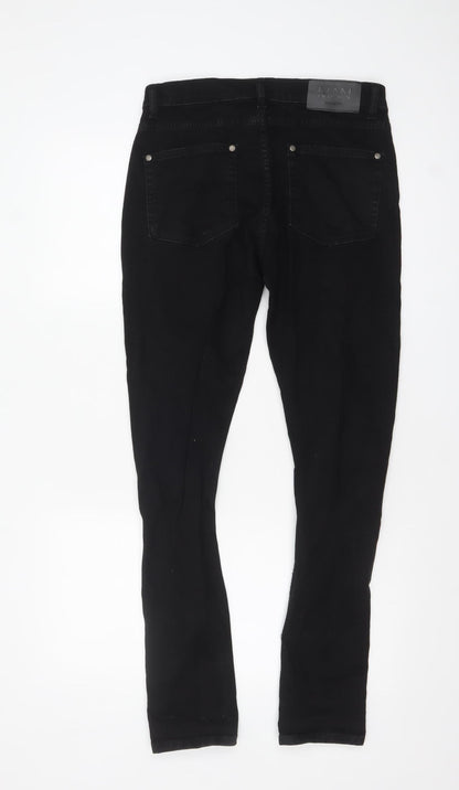 BoohooMAN Men's Black Distressed Skinny Jeans Size 32R