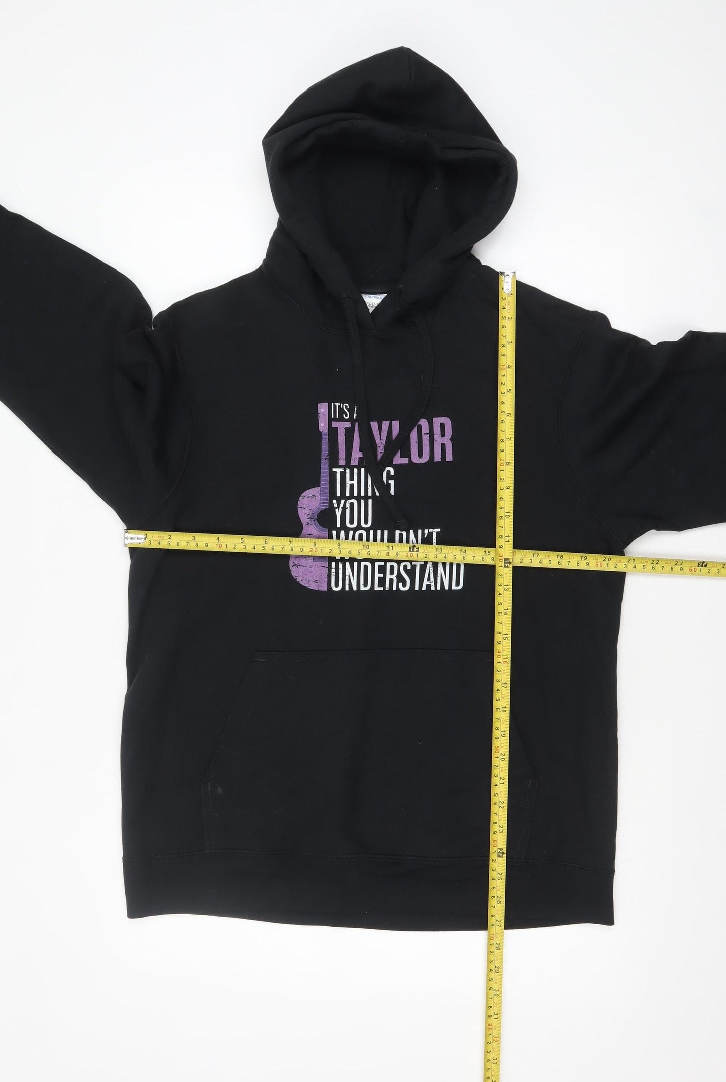 Mens UK Size M Port & Company Black Pullover Hoodie