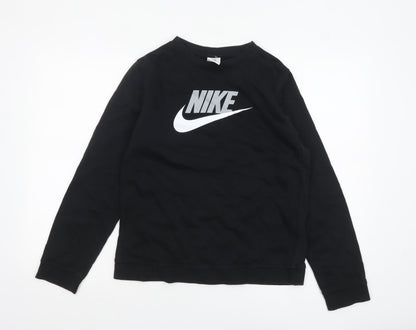 Nike Boys Black XL Pullover Fleece Sweatshirt with Logo Print