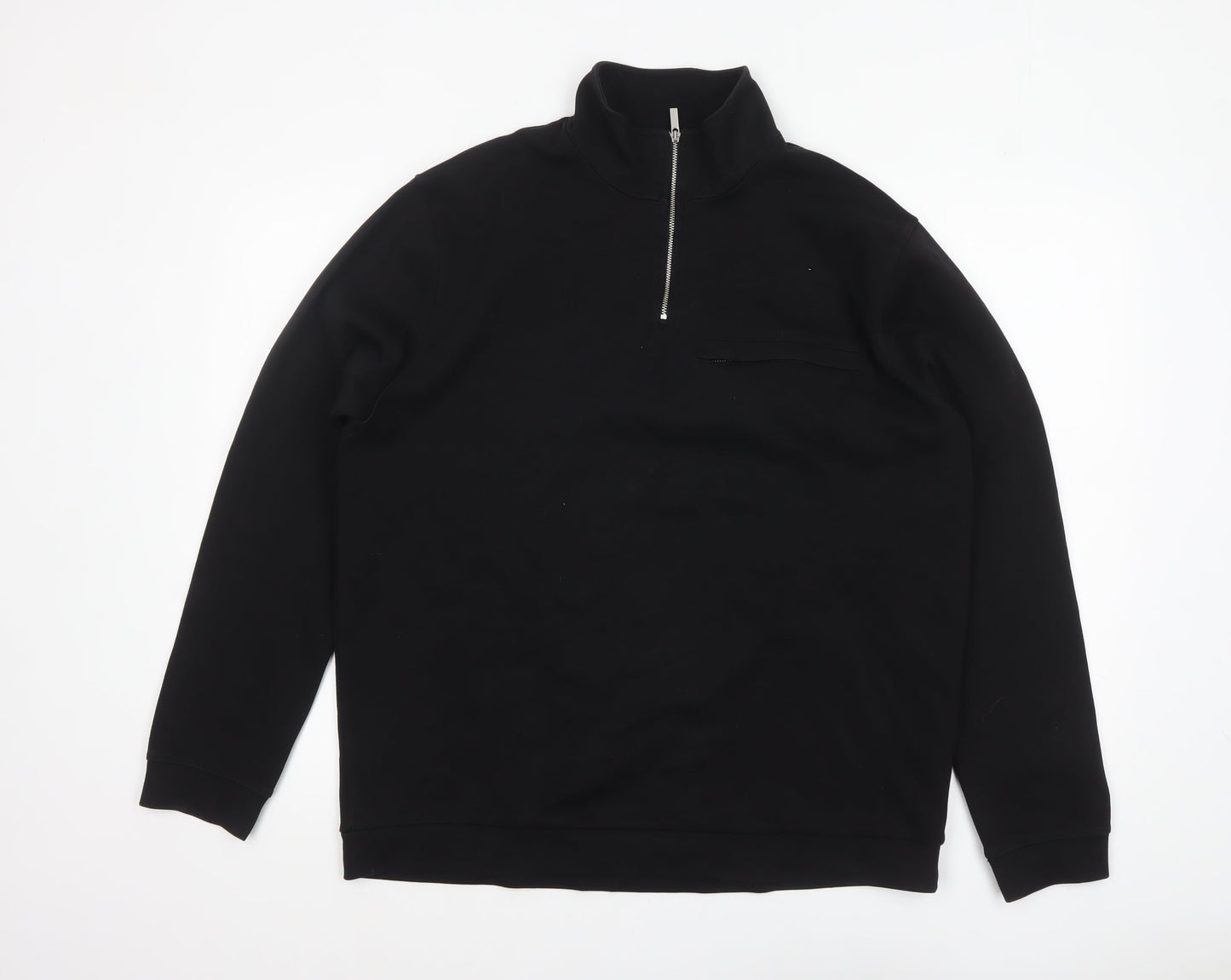 Mens UK Size XL T&W by Taylor & Wright Black Henley Sweatshirt