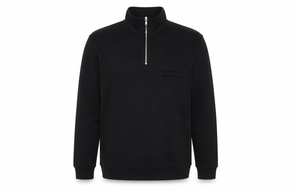 Mens UK Size XL T&W by Taylor & Wright Black Henley Sweatshirt