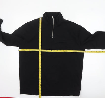 Mens UK Size XL T&W by Taylor & Wright Black Henley Sweatshirt
