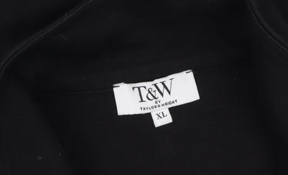 Mens UK Size XL T&W by Taylor & Wright Black Henley Sweatshirt