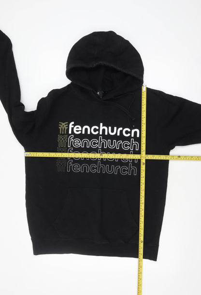 Mens UK Size L Fenchurch Black Pullover Hoodie