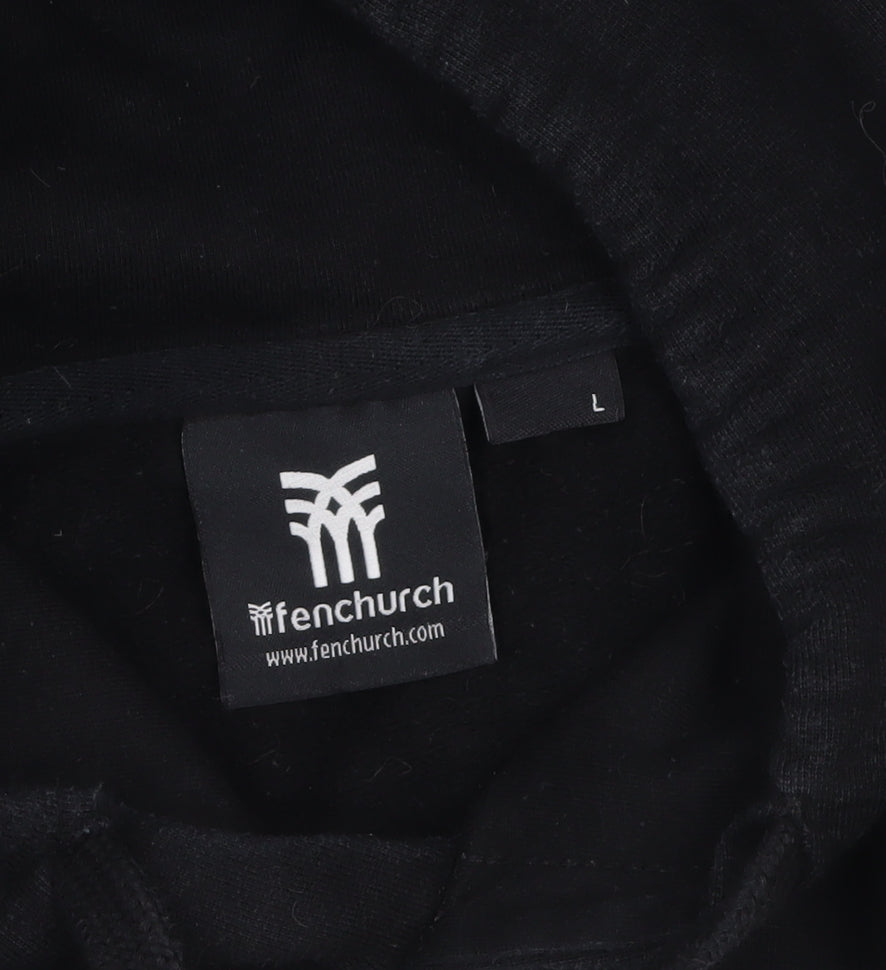 Mens UK Size L Fenchurch Black Pullover Hoodie