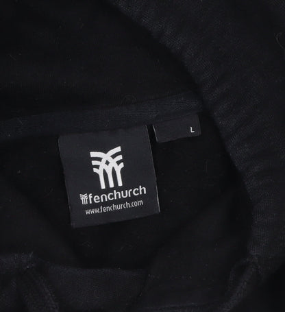 Mens UK Size L Fenchurch Black Pullover Hoodie