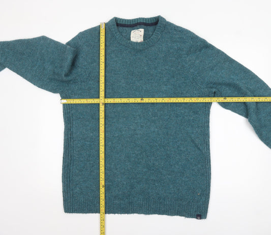Fat Face Men's Blue Wool Blend Crew Neck Pullover Jumper Size L