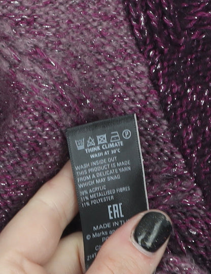 Womens UK Size 14 Marks and Spencer Purple Pullover Jumper