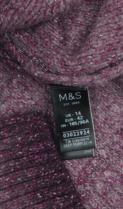 Womens UK Size 14 Marks and Spencer Purple Pullover Jumper
