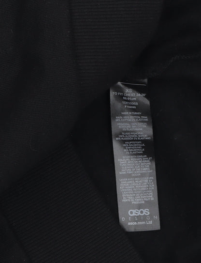 Mens UK Size XS ASOS Design Black Pullover Sweatshirt