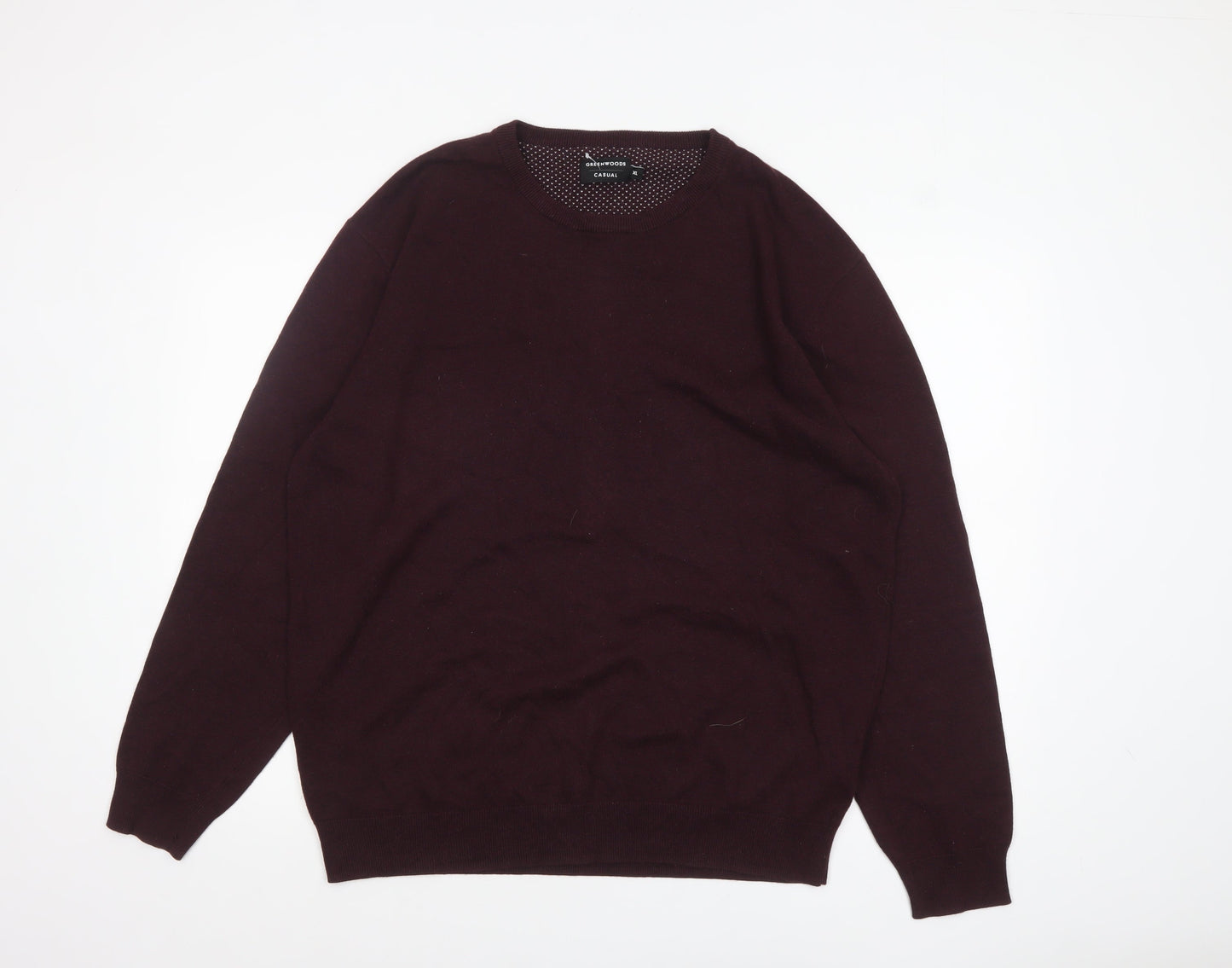 Greenwoods Men’s Brown Cotton Crew Neck Jumper XL Casual Knitwear