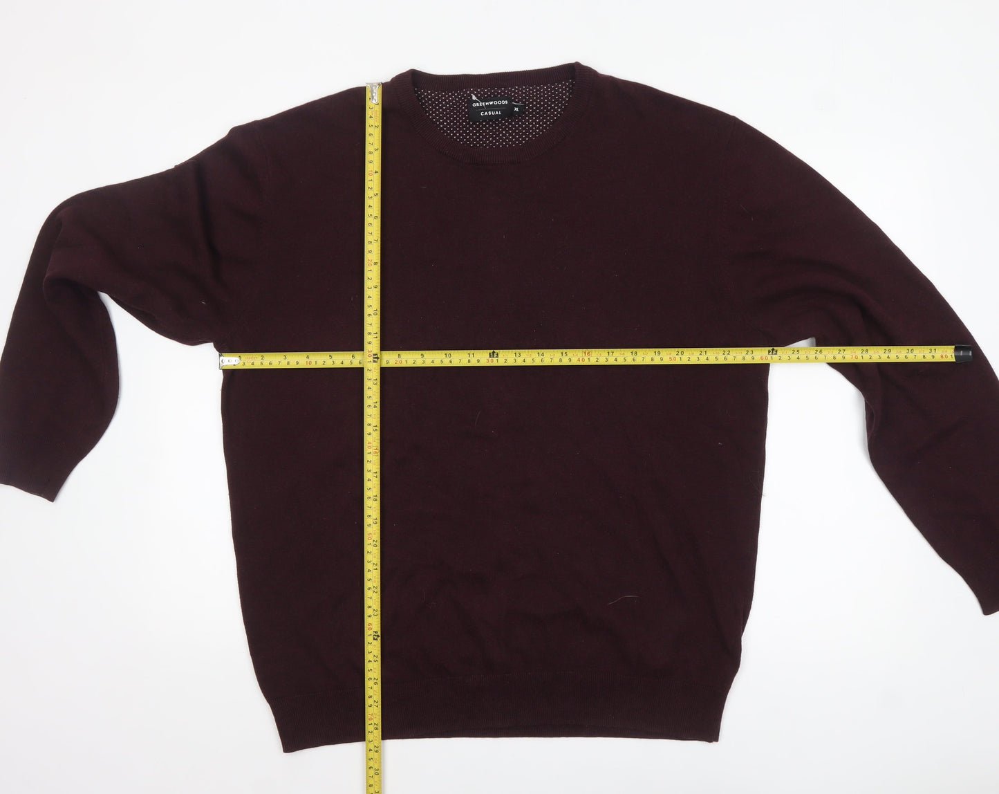 Greenwoods Men’s Brown Cotton Crew Neck Jumper XL Casual Knitwear
