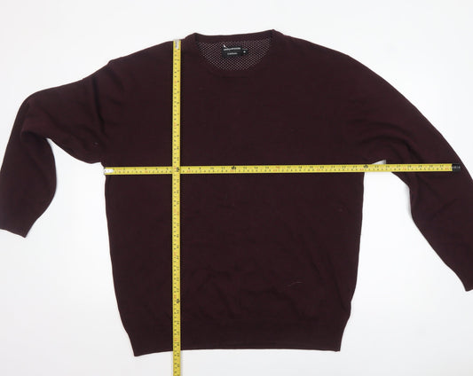 Greenwoods Men’s Brown Cotton Crew Neck Jumper XL Casual Knitwear