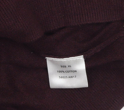 Greenwoods Men’s Brown Cotton Crew Neck Jumper XL Casual Knitwear