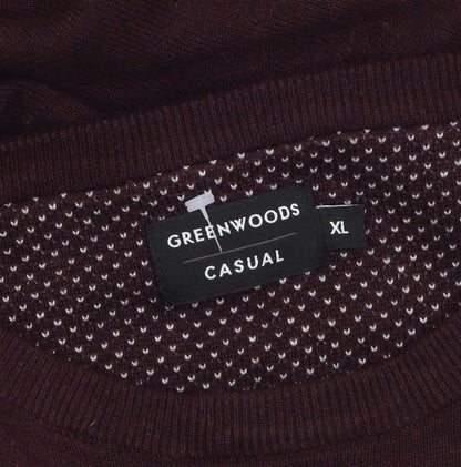 Greenwoods Men’s Brown Cotton Crew Neck Jumper XL Casual Knitwear