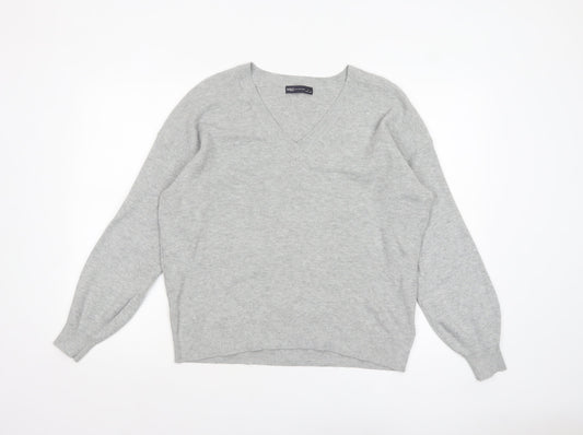 Marks and Spencer Women’s Grey V-Neck Knit Jumper Size L