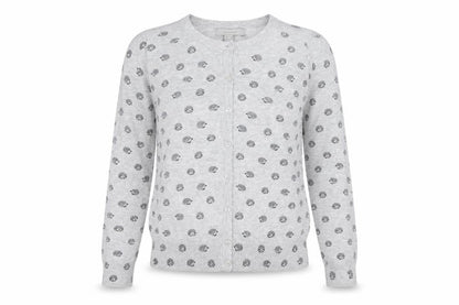 Atmosphere Women's Grey Animal Print Cotton Cardigan Size 8
