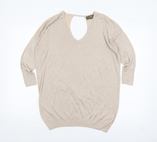 Womens UK Size 12 NEXT Beige Pullover Jumper