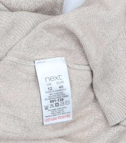 Womens UK Size 12 NEXT Beige Pullover Jumper