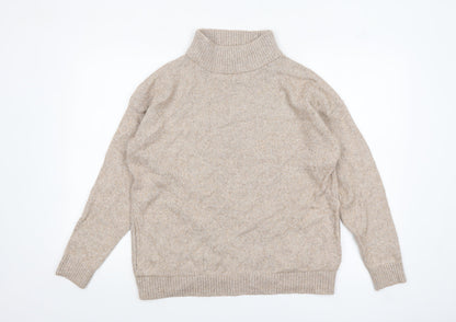 Next Women’s Beige Roll Neck Knit Jumper Size M Regular Fit