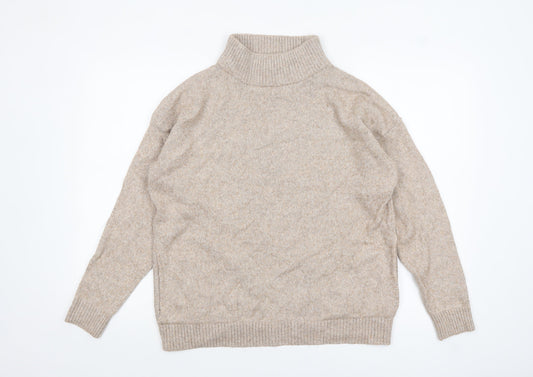 Next Women’s Beige Roll Neck Knit Jumper Size M Regular Fit