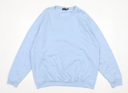 Unisex Adults UK Size M PRETTYLITTLETHING Blue Pullover Sweatshirt