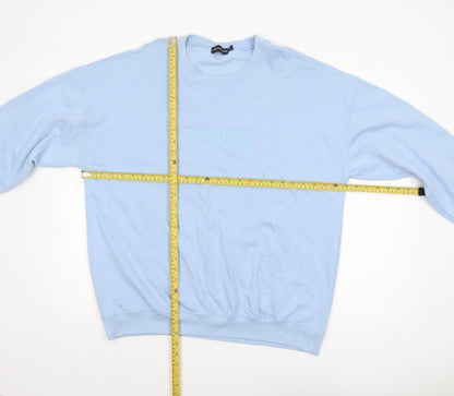 Unisex Adults UK Size M PRETTYLITTLETHING Blue Pullover Sweatshirt